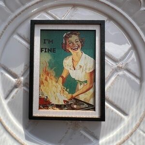I’m Fine Funny Fridge Magnet Retro Kitchen Humor Vintage Style Decor